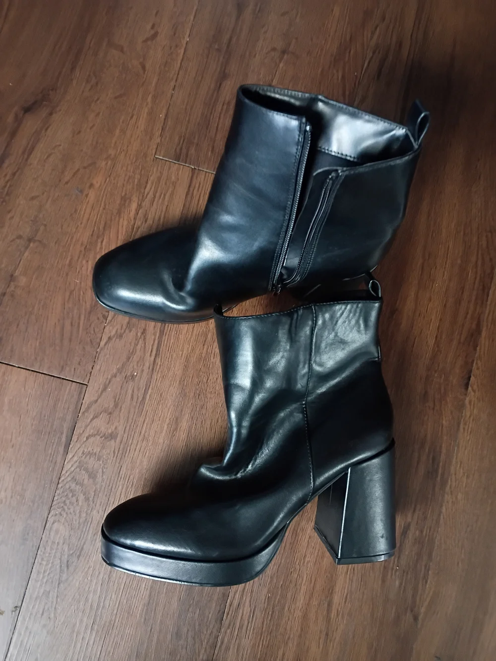 Shu Shop Black Platform Block Heel Ankle Boots - Women